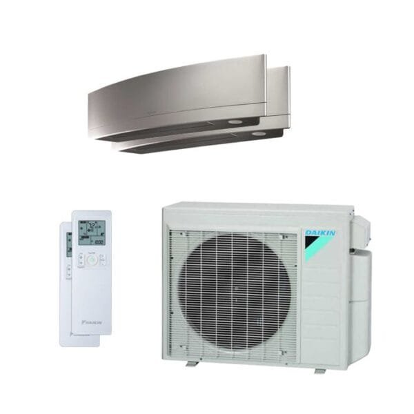 36,000 BTU 17 SEER Dual Zone Wall Mounted Emura Silver Daikin Mini-Split Heat Pump System 12+12